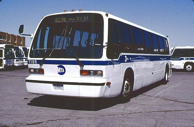 Original Kodachrome Slide Nyc Bus 1994 Tmc Rts #1196 Far Rockaway Depot 3/29/08