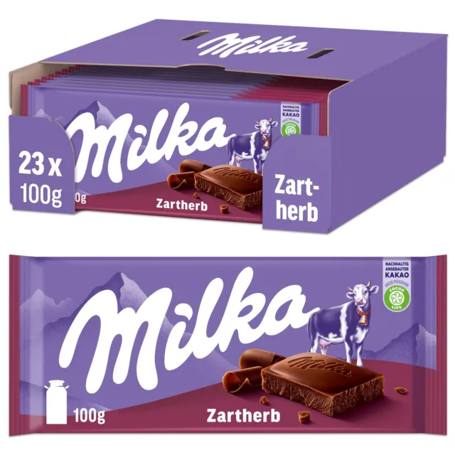 Tavola cioccolato dolce Milka Zartherb delicatamente fusa 23x 100g NUOVO MHD 12/23