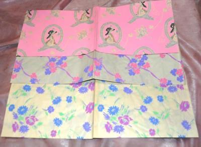 3 Sheets Vtg Wedding, Flowers Gift Wrap Wrapping Paper, Unused, 1940S, Crafts!