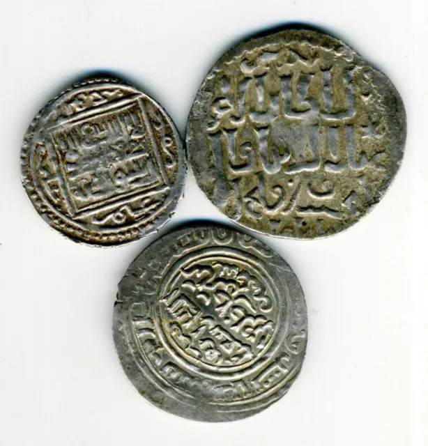 XS-  ANCIENT ISLAMIC   Lot x3  MEDIEVAL SILVER COINS TO IDENTIFY
