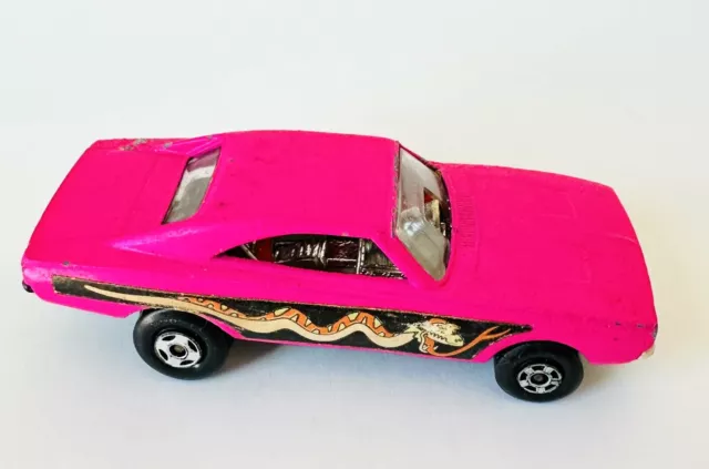 Vintage 1971 Lesney Matchbox Superfast No. 70 Pink Dodge Charger Dragster Mopar