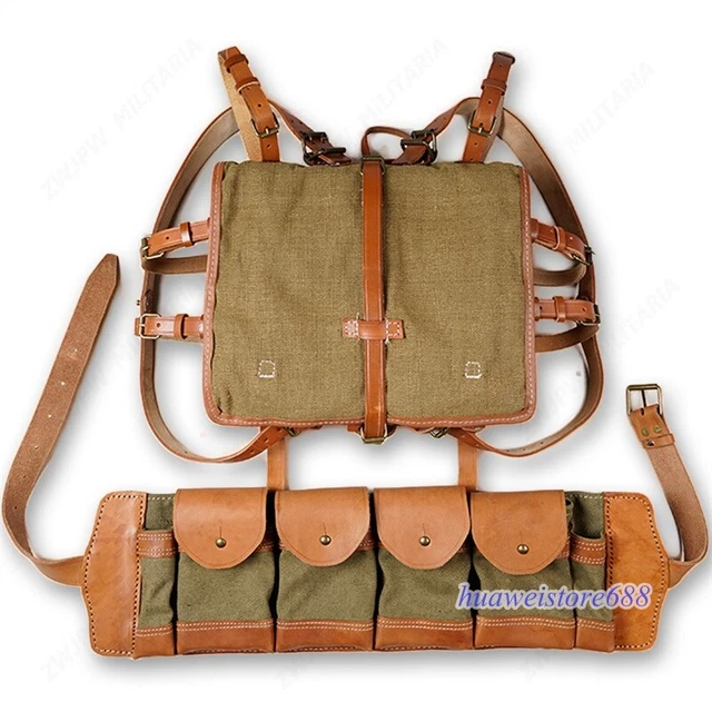 WWII CHINESE ARMY ZB26 Chest Rig Combat Field Ammo Pouch 4 Cells Canvas ...