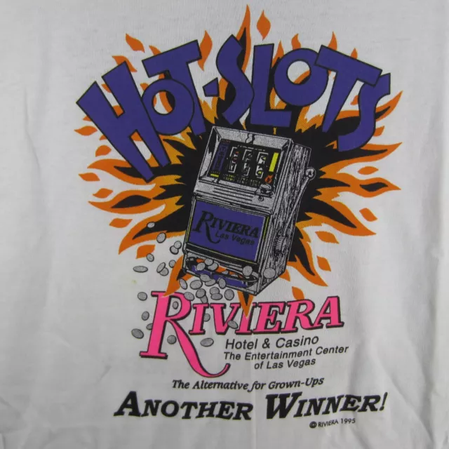 Vintage Las Vegas Riviera Hotel and Casino Shirt LARGE 1995 Hot Slots Made USA 2