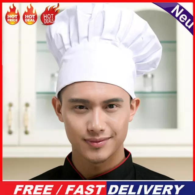Unisex Cafes Waiter Cap Soft Cook Work Hat for Restaurant Kitchen (White)