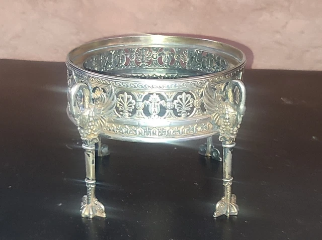 19th century Empire 346gr Mercury Solid Silver Swanneck Quadripod Stand