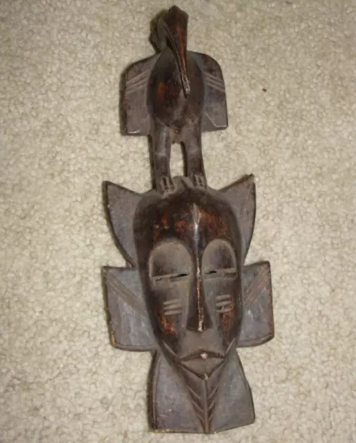 African Senufo Kalao Bird Mask Headdress Face Baule Ivory Coast Africa Kpelie