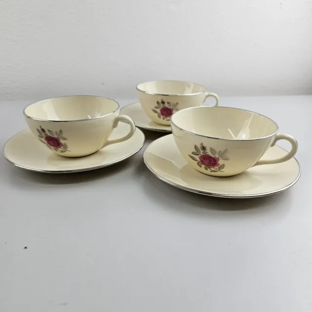 Lenox Ballad cup and saucer  set of 3 cups saucers