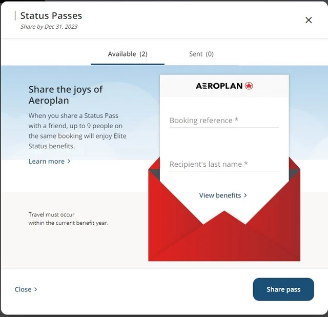 Aeroplan Status Pass Upgrade
