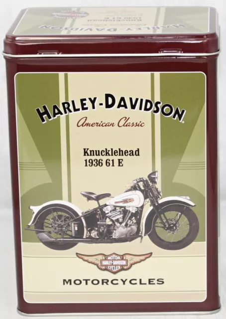 Licenced Harley Davidson Knucklehead 1936 61 E Large Tin Storage Box