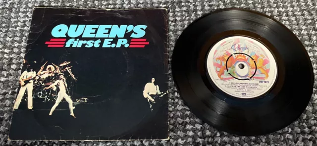 QUEEN, First EP 7" P/S RARE Freddie Mercury, May, Taylor, Deacon. EMI 2623