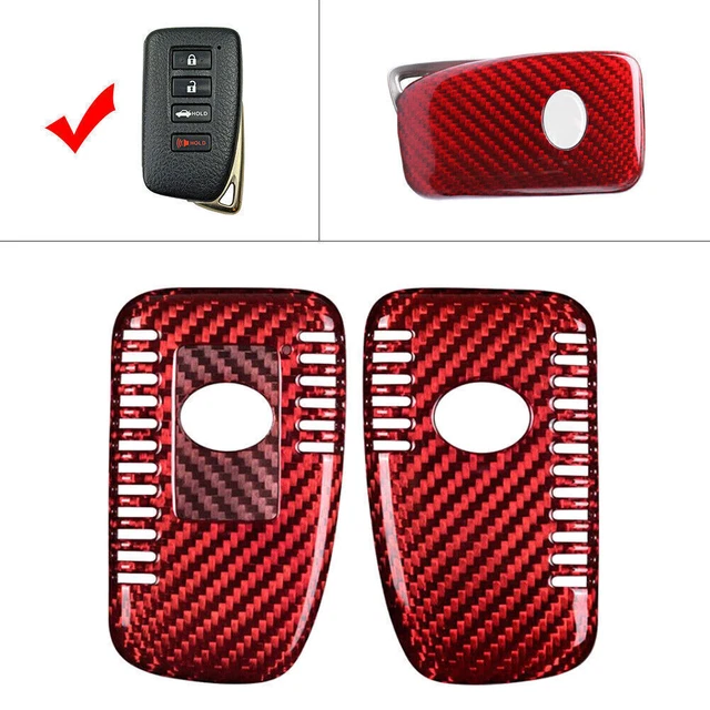 Smart Remote Cat Key Fobs Shell Cover Case Carbon Fiber Red For 2014-2017 LEXUS