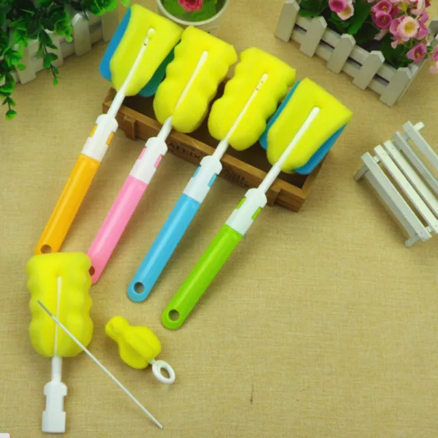 4pcs Sponge Baby Bottle Clean Brush Sponge Cleaner Brush Pacifier Br-HO