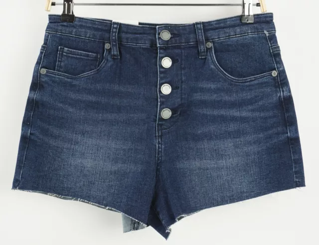 New Blank NYC Lenox High Rise Women's 25 / 28 Dark Blue Button Fly Denim Shorts