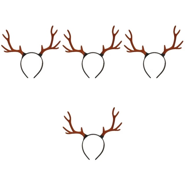 4x Tocados de Navidad Navidad Cosplay Cinta para el cabello Vacaciones Reno Diamante