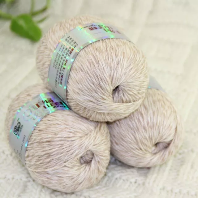 Sale 3BallsX50g Warm Pure Cashmere Yarn Hand Crocheted Blankets Knit Wool 35