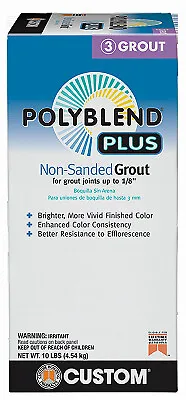 Polyblend Non-Sanded Grout, Solid Powder, Characteristic, Coffee Bean, 10 lb Box