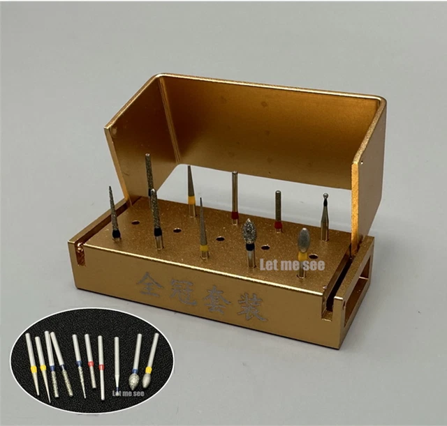 Dental Diamond Burs Kit Lab Tools Crown Preparation Dental Burs Endo Kit Polish
