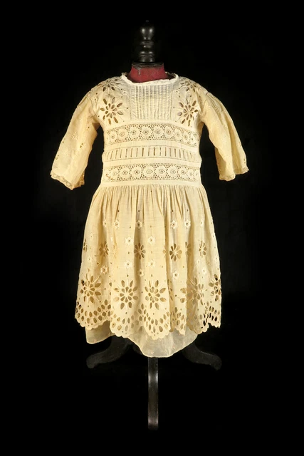 Raro Y Antiguo Maniquí Niño Su Vestido De Joven Niña, Aprox. 1880 / Stockman