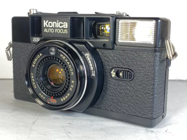 [Optisch n-Mint] Konica C35 AF2 Schwarz 38mm F/2.8 Punkt & Shoot 35mm Filmkamera