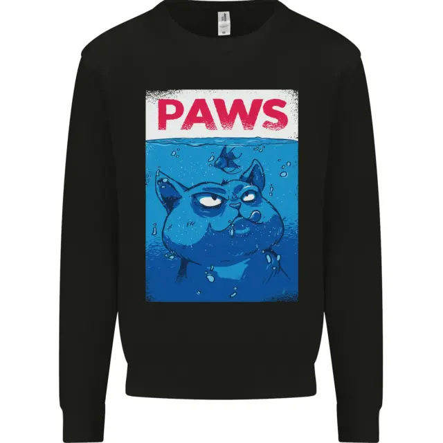Paws Funny Cat and Goldfish Parody Kids Sweatshirt Jumper