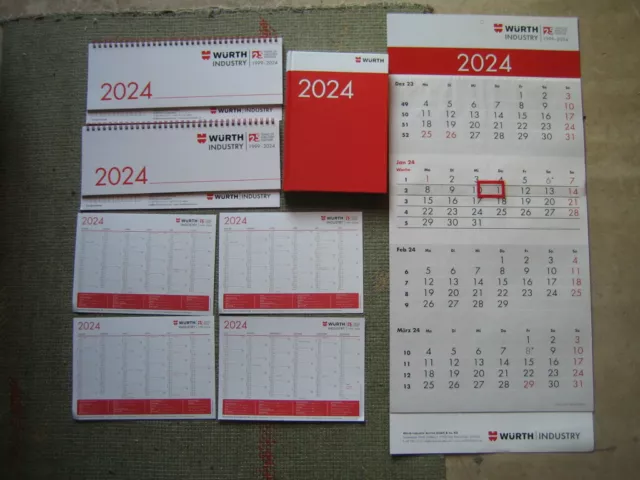Würth Kalender Konvolut verschiedene Kalender