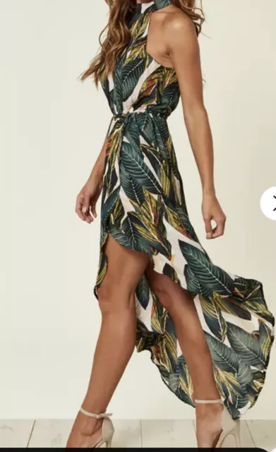 Ax paris palm print dress top