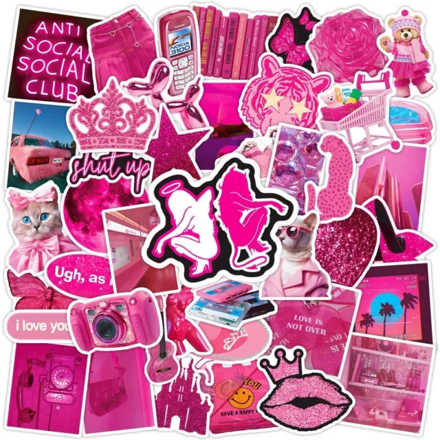 UK VSCO Pink Stickers for Hydro Flask 62 Pcs Cartoon Phone Laptop Cute  Sticker