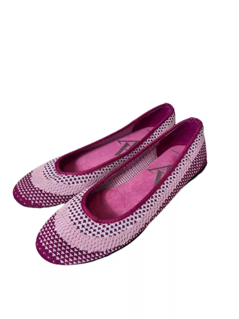 Adrienne Vittadini Moonstone Pink Knit Ballet Flats Women's size 9.5 round toe