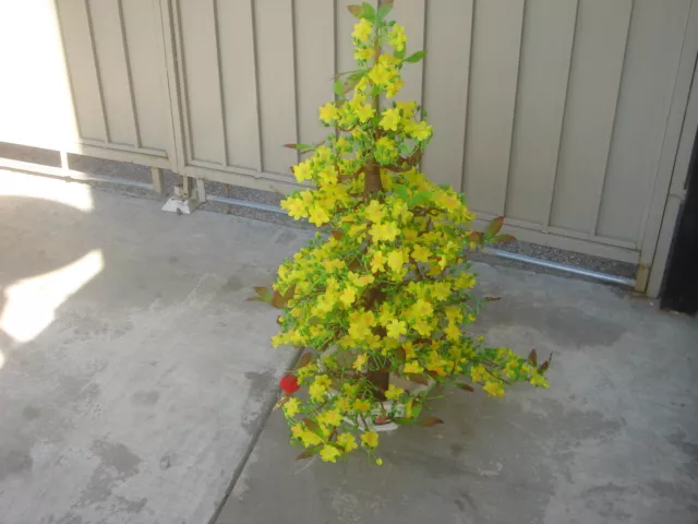 Kunststoff künstlich gelb Aprikosenblume Baum mit Topf 40" hoch (hoa mai)