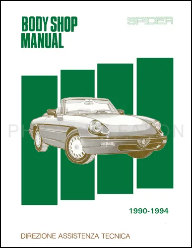 Alfa Romeo Spider Body Shop Manual 1991 1992 1993 1994 Veloce Graduate Quadrifog