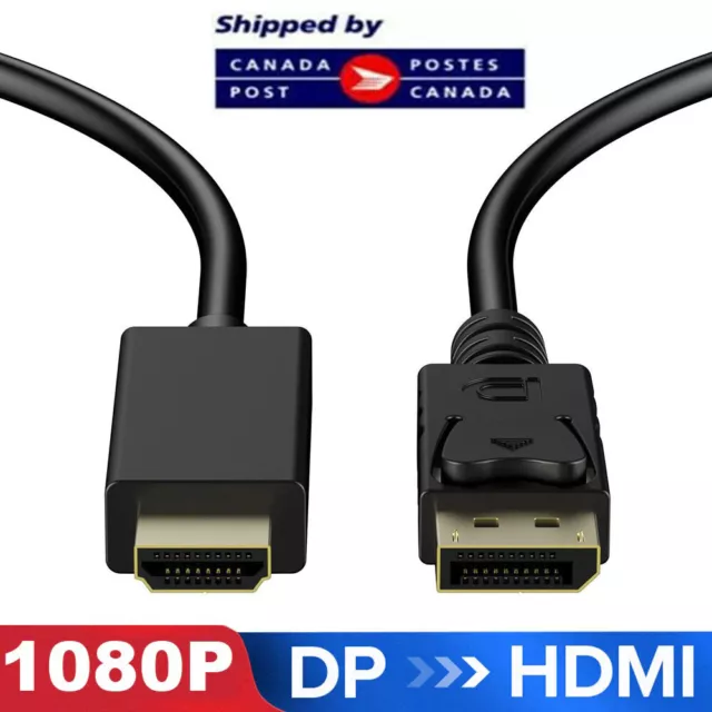 6ft Display Port (DP) Male to HDMI Male Cable Cord Adapter Converter for PC HDTV