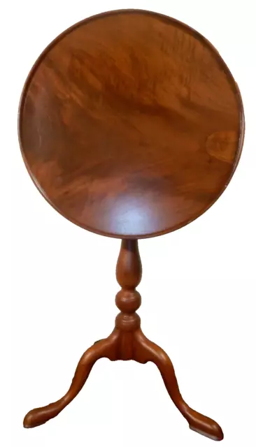 Small Walnut Tilt Top Tea Table with Bird Cage Handmade