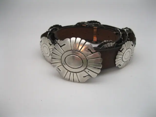 Beautiful Mike Begay Navajo Sterling Silver Concho Belt