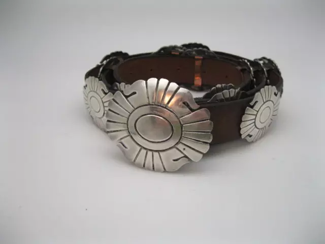 Beautiful Mike Begay Navajo Sterling Silver Concho Belt Beautiful Mike Begay Navajo Sterling Silver Concho Belt