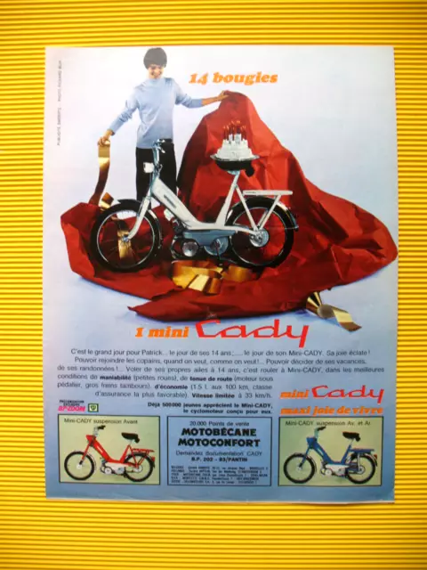 Publicite De Presse Cady Cyclomoteur Motobecane Le Jour Des 14 Ans Ad 1968