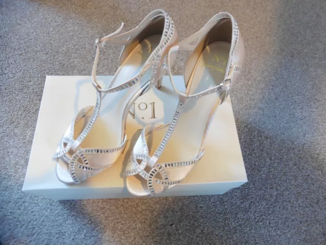 Jenny Packham Sparkle Gem T-Bar Occasion Wedding Bridal Shoe Sandal pink nude