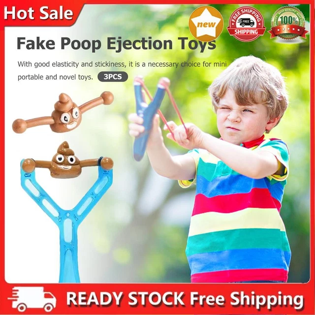 Mini Antistress Catapulta Elastica Cacca Giocattoli Volanti per Bambini Regali Vacanze (Blu)