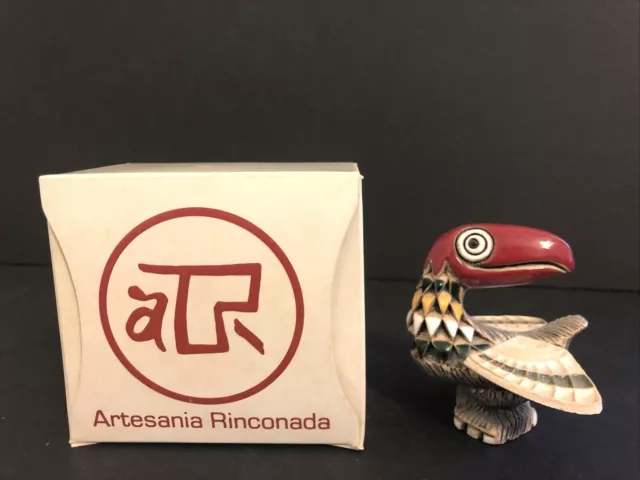 Retired AR Artesania Rinconada Toucan Bird #24 Figurine Art Pottery Uruguay
