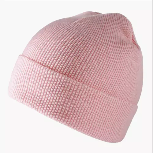 Pink Beanie Hat Mens Ladies Womens Winter Woolly Ski Knitted Turn Up Boys H022