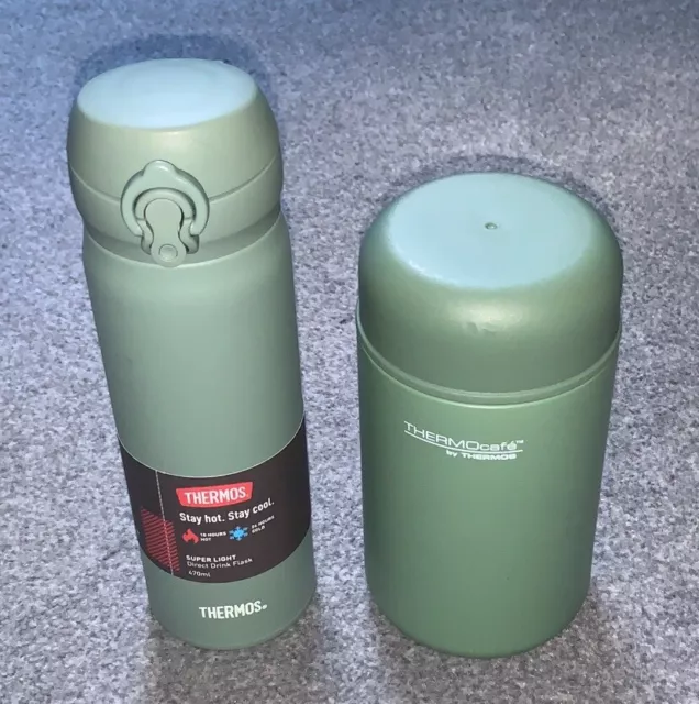 Thermos Stainless Steel Insulated Direct Drink Flasks x 2 ( Brand New )