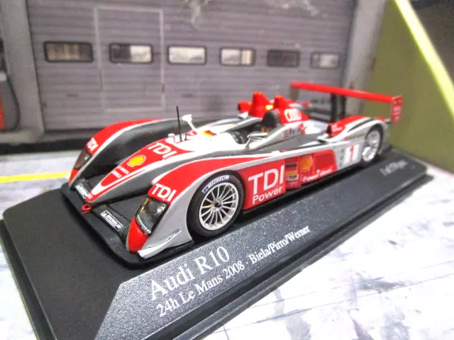 AUDI R10 TDI 24h Le Mans #1 Biela Pirro Werner Shell Diesel 2008 Minichamps 1:43