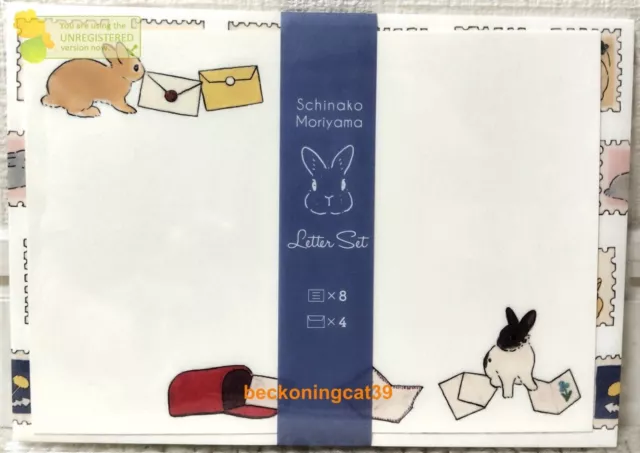 Active Animal Rabbit Letter 8 Envelope 4 SET Bunny Post Stamp 2024 MADE IN JAPAN