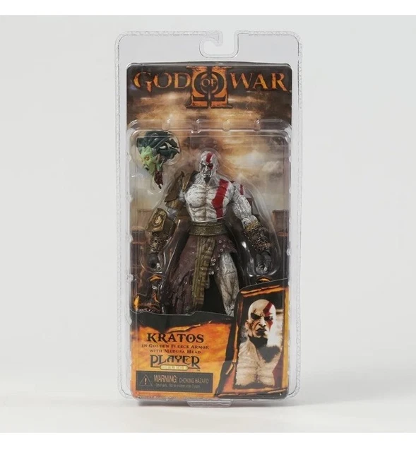 Figurine Neca God Of War Kratos Armure Toison D'Or Avec Tête De Méduse - Édition Limitée 7 Pouces