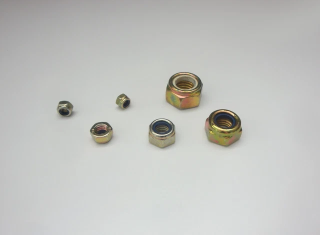 Safety Nuts Plastic Ring Yellow Galvanised Many Sizes din 985 Lock Nut