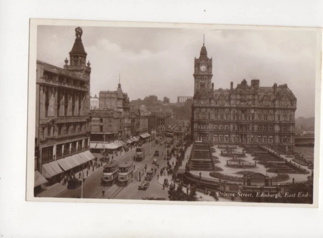 Princes Street Edinburgh East End Vintage RP Postcard 224b