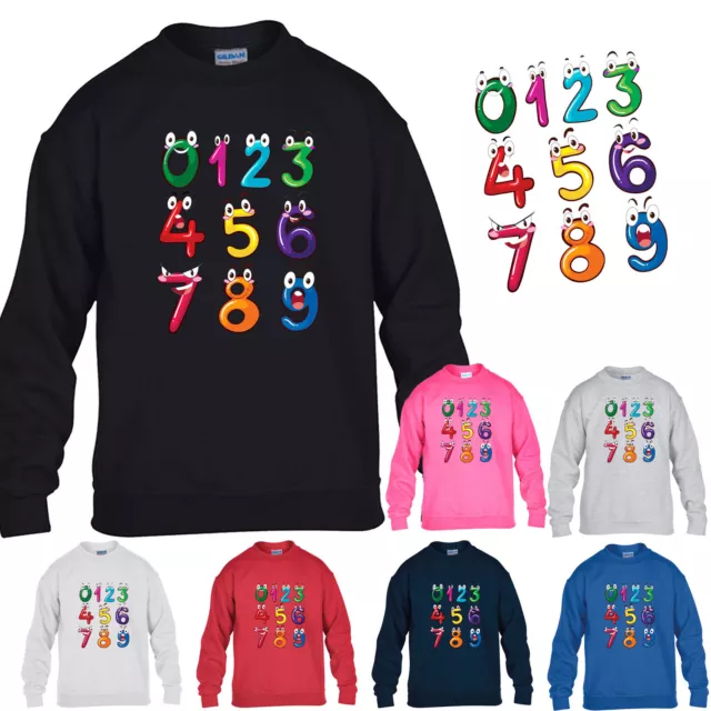 Kids Boys Girls World Book Day Math Day Sweatshirt Maths Symbol Cartoon Jumper