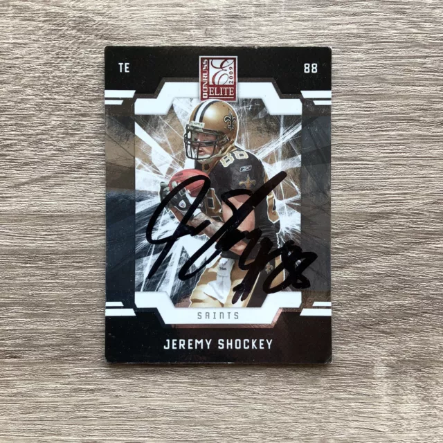 Jeremy Shockey 2009 Autographed Donruss Elite New Orleans Saints #62 Signed