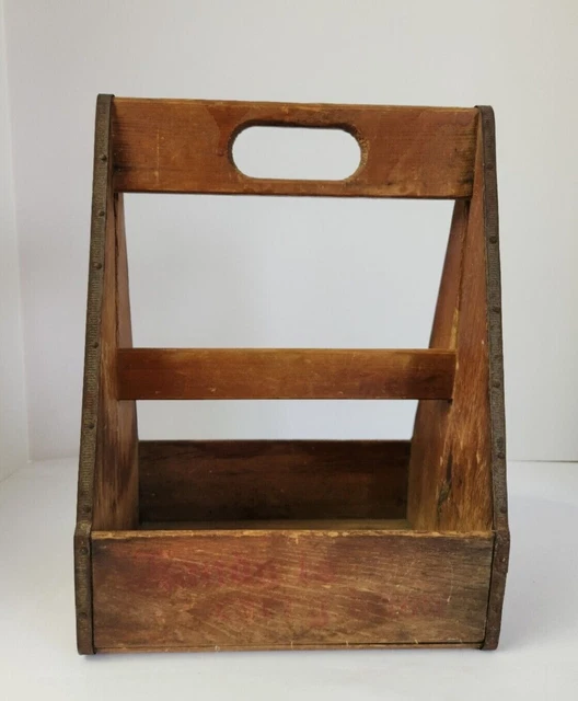 Royal Crown Cola Wooden Carrier Antique Bottle Caddy Advertisement