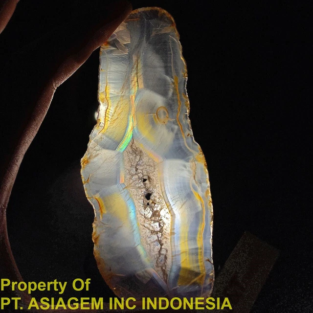 117ct Rainbow IRIS AGATE Slice ~Multi-Color Fire~ 1-of-a-kind ~100% Natural