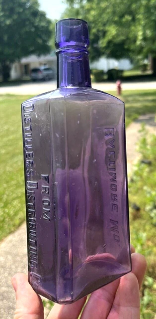 Nice Amethyst Flask Distiller Distibuting Co Baltimore, Md 1890'S Era Clean L@@K